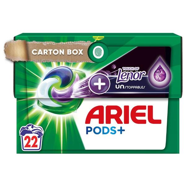 Detergent Capsule - Ariel Pods + Touch of Lenor Unstoppables Purple, 22 buc