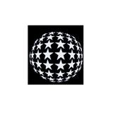 Sticker decorativ, Glob cu stele, Alb, 55x60 cm