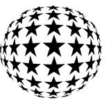 Sticker decorativ, Glob cu stele, Negru, 110x120 cm