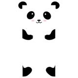 Sticker decorativ usa Ursuletul Panda, negru, 96 x 85 cm