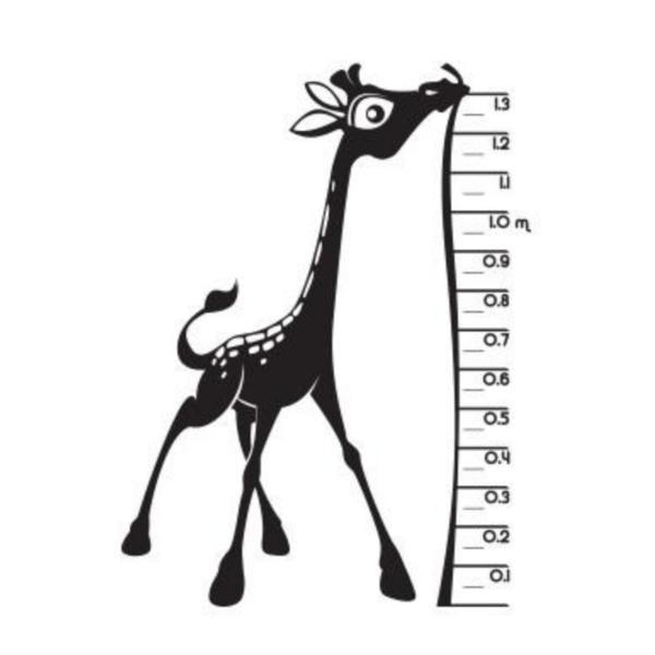 Sticker decorativ, Girafa Buclucasa, Negru, 104x138 cm