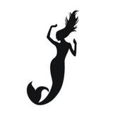 Sticker decorativ, Dancing Mermaid, Negru, 94x150 cm