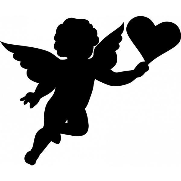 Sticker decorativ, Cupidonul, Negru, 133x110 cm