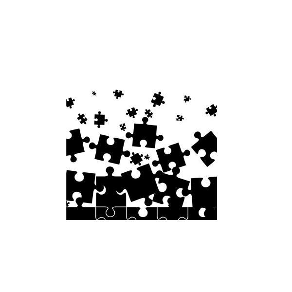 Sticker decorativ, Puzzle, Negru, 119x50 cm