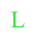 Sticker decorativ, Litera L, inaltime 20 cm, verde fluorescent