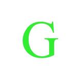 Sticker decorativ, Litera G, inaltime 15 cm, verde fluorescent