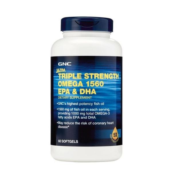 Omega 1560 mg, EPA &amp; DHA, Ulei de Peste - GNC Ultra Triple Strength, 60 capsule