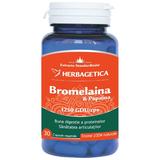 Bromelaina si Papaina Herbagetica, 30 capsule vegetale