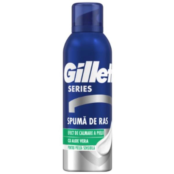 Spuma de Ras pentru Pielea Sensibila cu Aloe Vera - Gillette Shave Foam Sensitive Skin Soothing, 200 ml