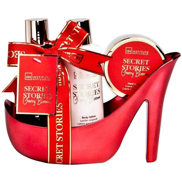 Set ingrijire corporala Secret Stories Cherry Blosom Shoe IDC Institute 44019, 410 ml