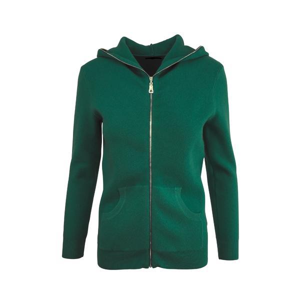 Cardigan, Univers Fashion, tricotat, inchidere cu fermoar, verde, M-L