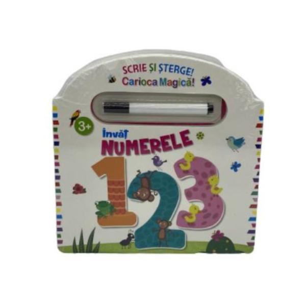 Invat Numerele - scrie si sterge cu carioca, 7Toys