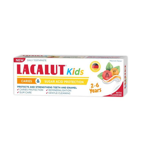 Pasta de Dinti pentru Copii 2-6 Ani - Lacalut Kids Caries & Sugar Acid Protection, 55 ml