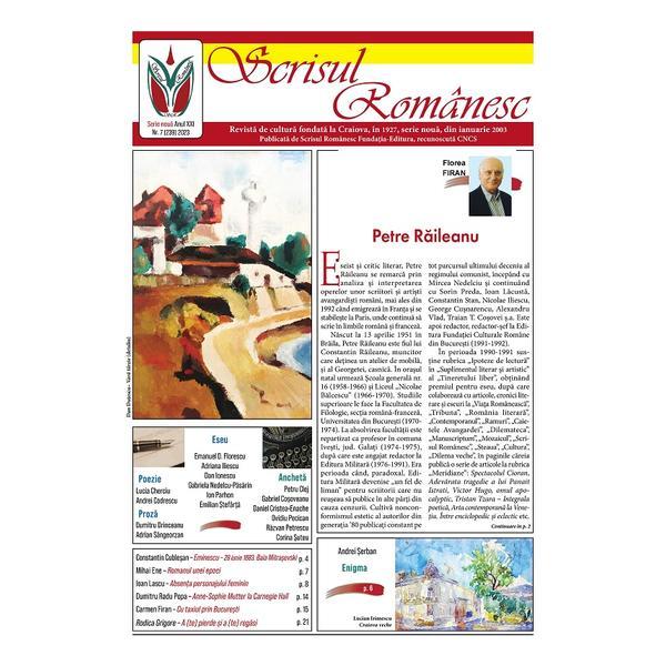 Revista Scrisul Romanesc Nr.7 din 2023, editura Scrisul Romanesc