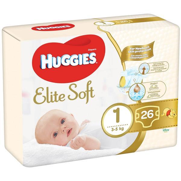 Huggies scutece copii Elite Soft Convi 1, 3-5 kg, 26 buc