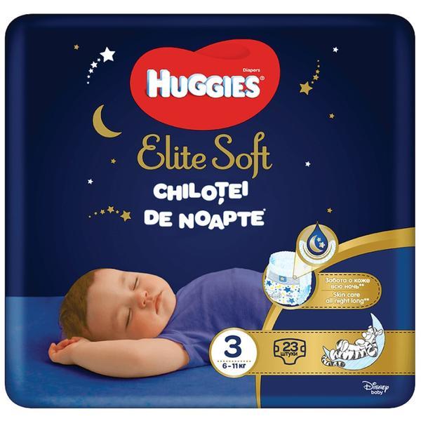Huggies scutece chiloței de noapte Elite Soft 3, 6-11 kg, 23 buc