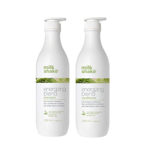 Pachet pentru Par Fin, Subtire si Fragil - Milk Shake Energizing Blend: Sampon Energizing Blend Shampoo, 1000 ml + Balsam Energizing Blend Conditioner, 1000 ml