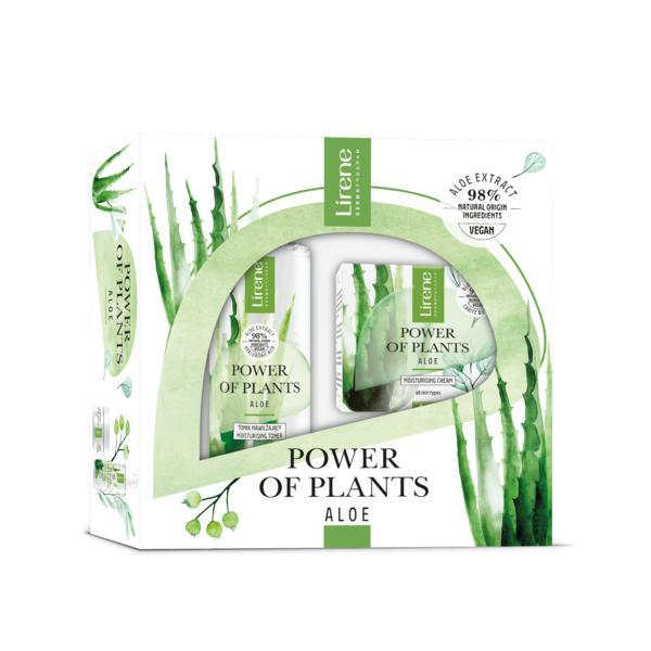 Set cadou Power of Plants  Aloe. Contine Crema hidratanta cu Aloe 50ml + Lotiune tonica Aloe 200 ml