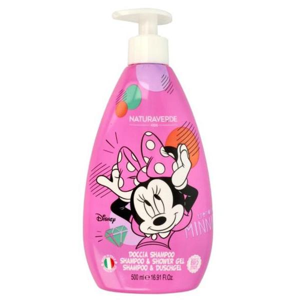Gel de Dus si Sampon pentru Copii cu Capsuni - Naturaverde Kids Minnie Shampoo&Shower Gel, 500 ml