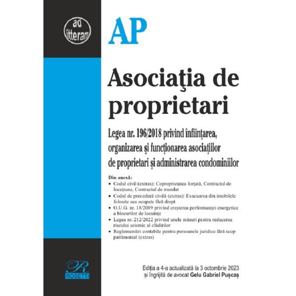 Asociatia de proprietari Act. 3 octombrie 2023, editura Rosetti