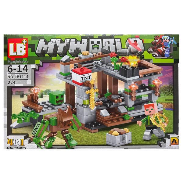 Set de constructie Minecraft LB My World 4 in 1, 224 piese tip lego