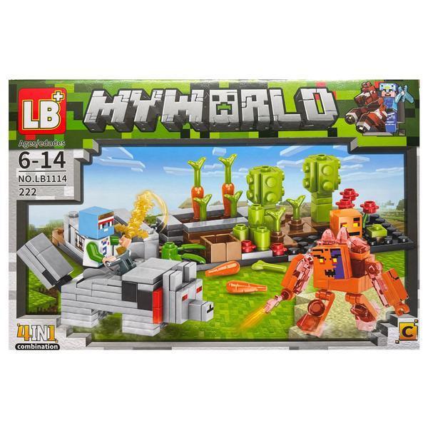 Set de constructie Minecraft LB My World 4 in 1, 222 piese tip lego