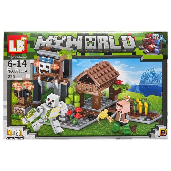 Set de constructie Minecraft LB My World 4 in 1, 225 piese tip lego