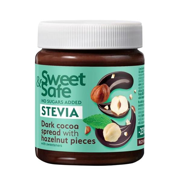SHORT LIFE - Crema Intensa Cacao si Alune Sweet &amp; Safe Indulcitor Stevia Sly Nutritia, 220 g