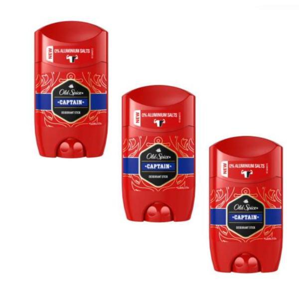 Set cadou 3 x Deodorant stick Old Spice Captain, 3x50 ml