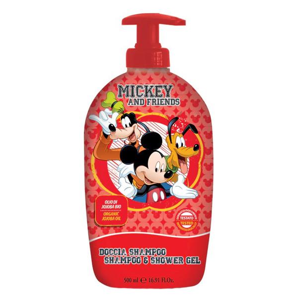 Sampon si Gel de Dus pentru Copii cu Jojoba - Naturaverde Kids Mickey and Friends Shampoo&Shower Gel, 500 ml