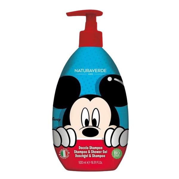 Sampon si Gel de Dus pentru Copii cu Jojoba - Naturaverde Kids Mickey and Friends Shampoo&Shower Gel, 500 ml