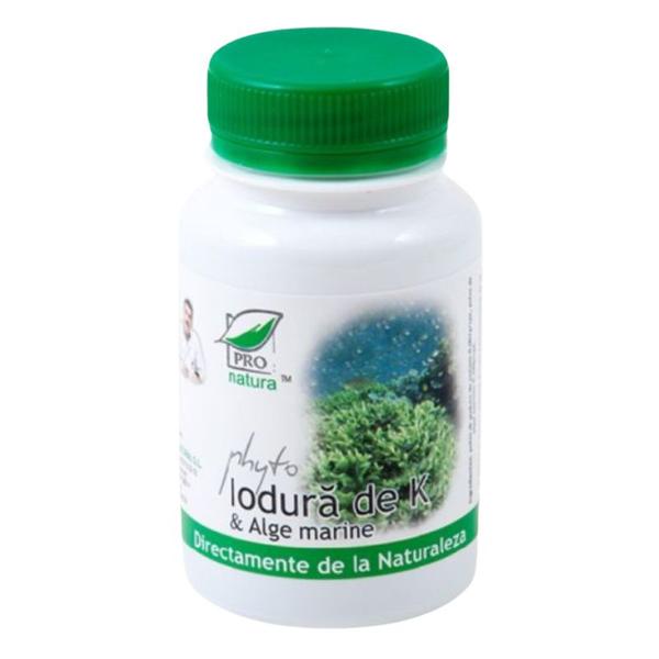 phyto iodura de k si alge marine Phyto Iodura de Potasiu si Alge Marine Pro Natura, Medica, 60 capsule
