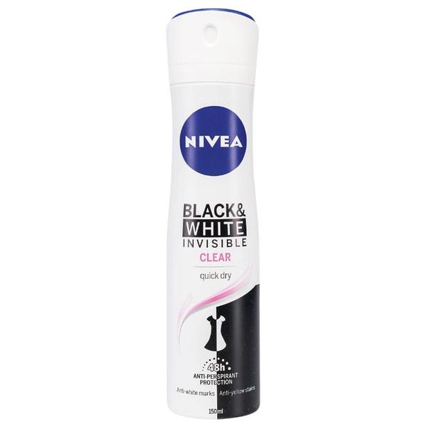 Deodorant Antiperspirant Spray Black&White Invisible Clear, Nivea, 150 ml