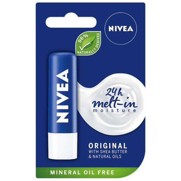 Balsam de Buze Hranitor Original - Nivea Lip Care with Shea Butter & Naturals Oils, 4,8 g