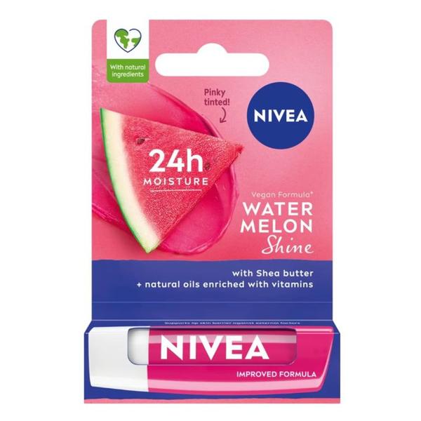 Balsam de Buze Hranitor cu Pepene - Nivea Lip Care Watermelon Shine, 4,8 g