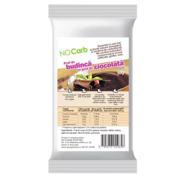 Praf de Budinca cu Gust de Ciocolata NoCarb - No Sugar, 50 g