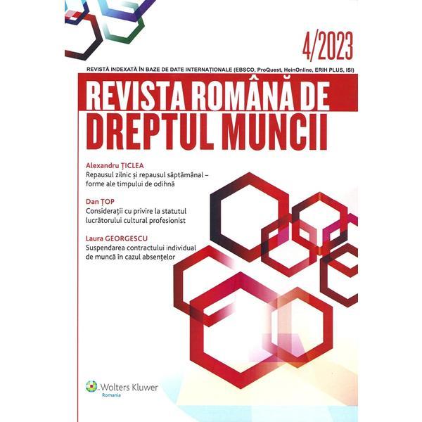 Revista Romana de dreptul muncii Nr.4/2023, editura Wolters Kluwer