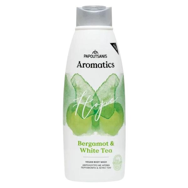 Gel de Dus Vegan cu Bergamota si Ceai Alb - Aromatics Hope Bergamot & White Tea, Papoutsanis, 600 ml