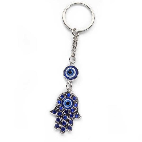 Breloc talisman cu Mana Fatimei (Hamsa) si Ochiul lui Horus