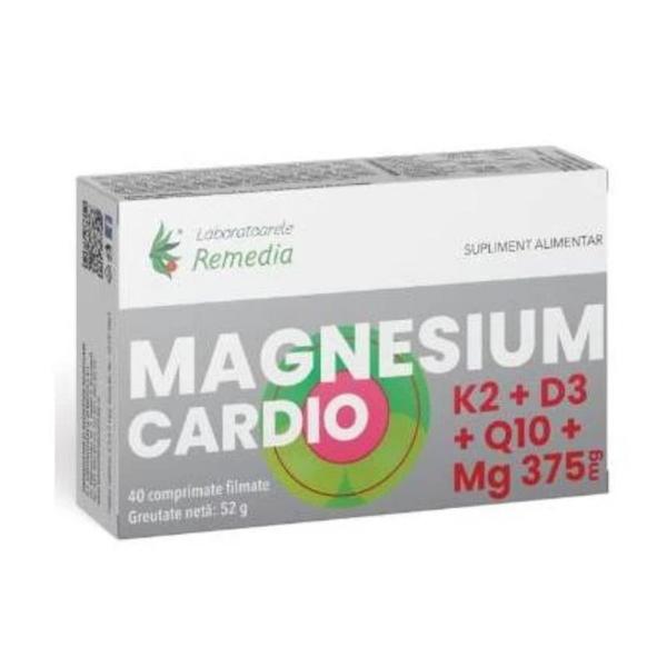 Magnesium Cardio K2 + D3 + Q10 + Mg 375 mg - Remedia, 40 comprimate filmate