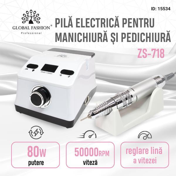 Pila electrica Global Fashion ZS-718, 50000RPM,80 Watt, Alb