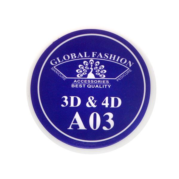 Gel UV 4D plastilina, gel plastart, Global Fashion, A03, 7g, albastru inchis