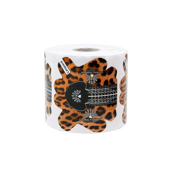 Sabloane unghii constructie din hartie, leopard, 300 buc