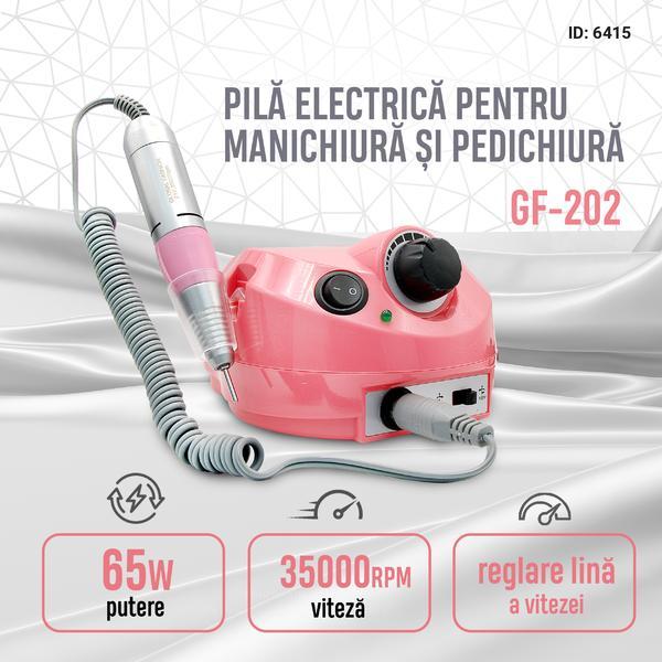 Pila electrica pentru manichiura si pedichiura Global Fashion GF-202, 35000 rpm, 65 watt