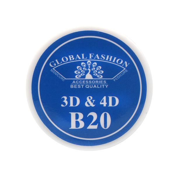 Gel UV 4D plastilina, gel plastart,  Global Fashion, B20, 7g, albastru