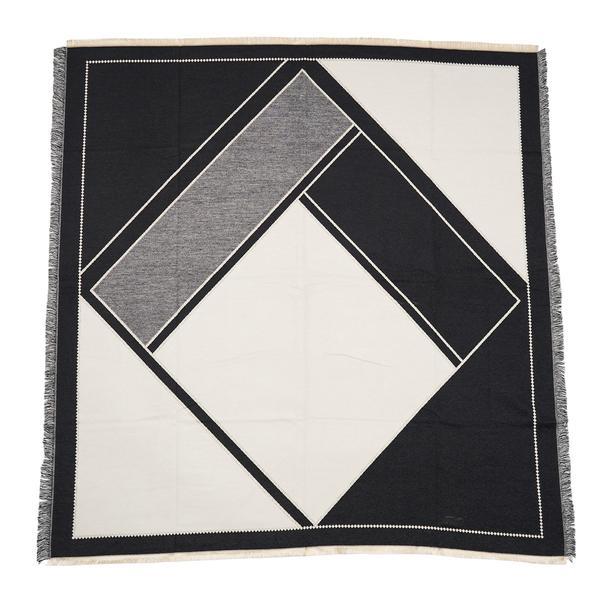 Esarfa Soft Neagra cu Imprimeu Geometric