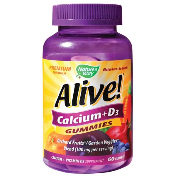 Calciu cu Vitamina D3 Alive! - Nature&#039;s Way Calcium + D3 Gummies, Secom, 60 jeleuri