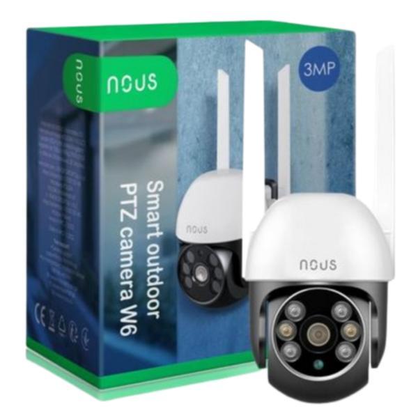 Camera WiFi Smart, PTZ, IP, 3MP, exterior, Nous W6