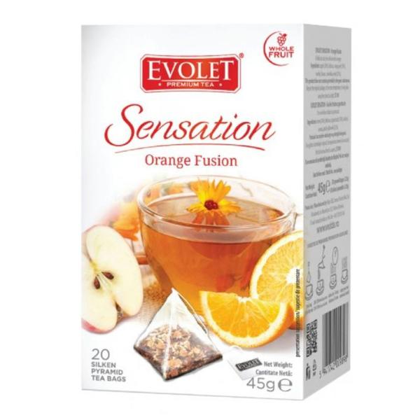 Ceai cu Portocale - Vedda Evolet Sensation Orange Fusion, 20 plicuri x 2.25 g