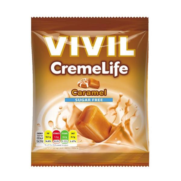 Bomboane fara Zahar cu Aroma de Caramel - Vivil Creme Life, 60 g